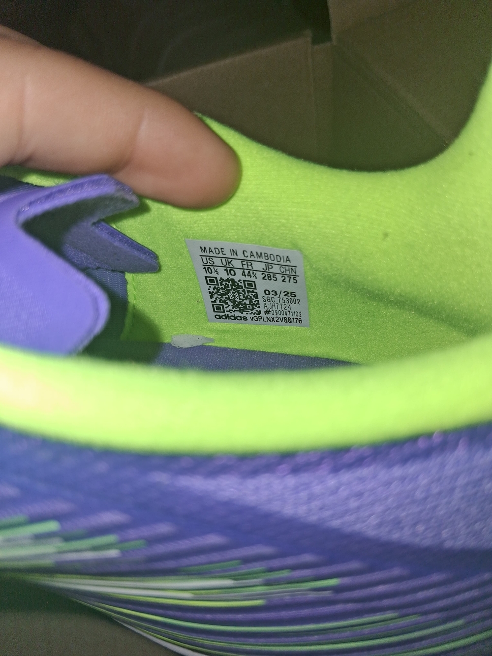 adidas F50 League TF Women's Purple & Neon Green Soccer Cleats - Picture 4 of 5